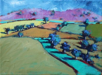 Swineyard Hill, 2021 (akryl på duk) av Paul Powis