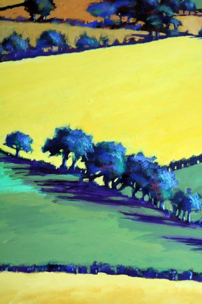 Vitbladig ek närbild 8 (akryl ombord) av Paul Powis