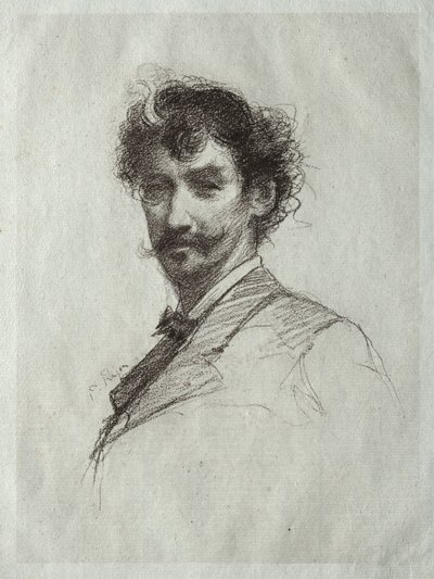 James McNeill Whistler med White Lock och Monocle av Paul Rajon
