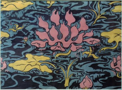 Dekorationstyg med näckros av Paul Elie Ranson