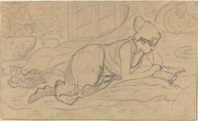 Studie för "The Lying Reader" av Paul Elie Ranson