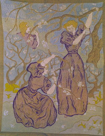 Två kvinnor under ett blommande träd av Paul Ranson (1864-1909) 1900-talssamling Michel Ranson av Paul Elie Ranson