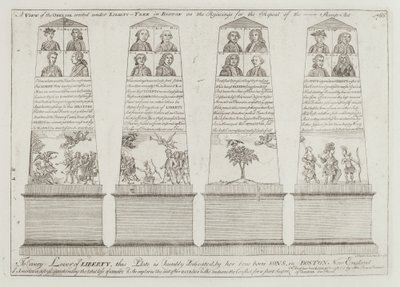 Obelisken under Liberty Tree, Boston av Paul Revere