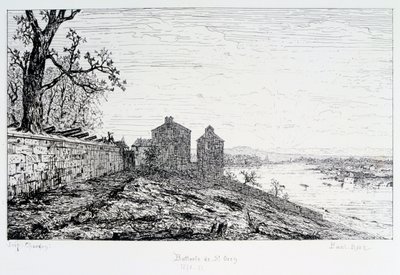 Batteriet vid St Ouen, belägringen av Paris, 1870-1871 av Paul Roux