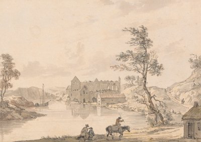 Askeaton Abbey nära Limerick, Irland vid floden Deel av Paul Sandby