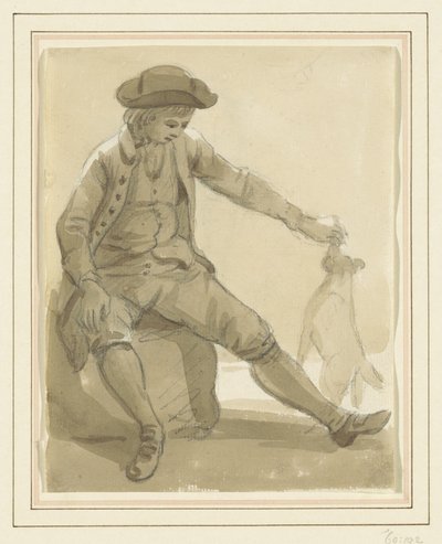 Pojke som leker med en hund av Paul Sandby