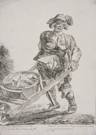 Slaktavfallsförsäljare, Cries of London, 1760 av Paul Sandby