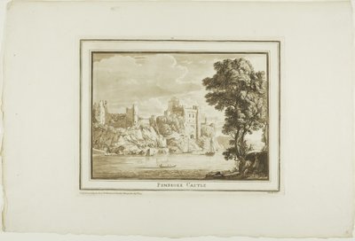 Pembroke Castle, från Twelve Views in Aquatinta från teckningar tagna på plats i södra Wales av Paul Sandby