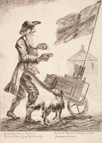 Puddingförsäljare, Cries of London, 1760 av Paul Sandby