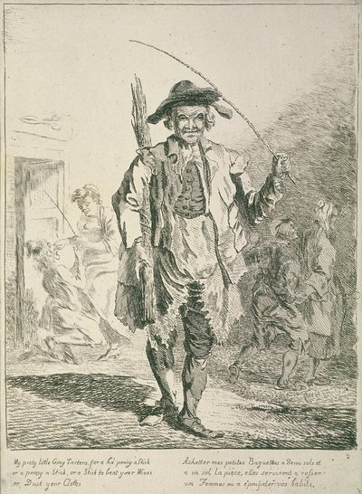 Käppförsäljare, Cries of London, 1760 av Paul Sandby