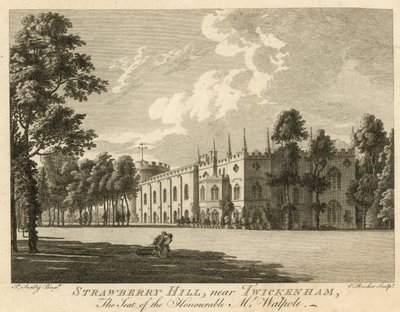 Strawberry Hill, Twickenham, London, säte för den ärade Horace Walpole av Paul Sandby