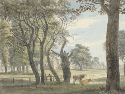 The Gunpowder Magazine, Hyde Park, ca 1790 (akvarell, penna och bläck och krita över grafit på papper) av Paul Sandby