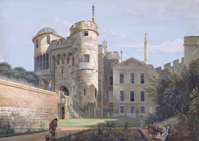 Normanporten och viceguvernörens hus (gouache över grafit på papper) av Paul Sandby