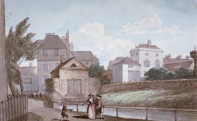 The Thatched House Inn and the New River, Islington, London, c1790. av Paul Sandby