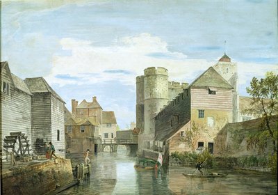 The Westgate, Canterbury (kroppsfärg på papper) av Paul Sandby