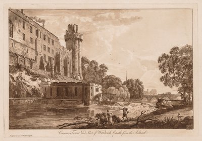 Utsikt över Warwick Castle: Caesars ägare och del av Warwick Castle från ön av Paul Sandby