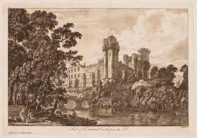 Utsikt över Warwick Castle: En del av Warwick Castle från sydost, 1776. av Paul Sandby