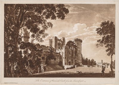Utsikt över Warwick Castle: Ingången till Warwick Castle från nedre domstolen av Paul Sandby