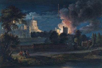 Windsor Castle from Datchet Lane on a rejoicing night, 1768 av Paul Sandby