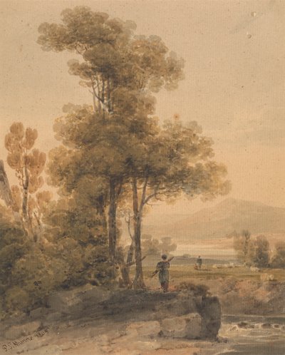 Landskap med figurer, Cromach vatten av Paul Sandby Munn
