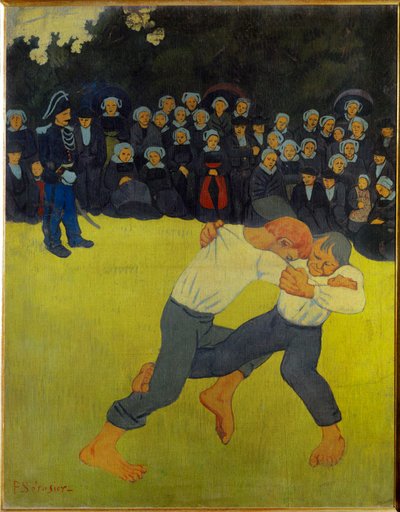 La lutte Bretonne (målning på duk) av Paul Serusier