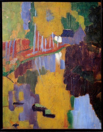 Talismanen, kärleksskogen. Reflektion av ett trä i vatten. Målning av Paul Serusier (1863 - 1927) av Paul Sérusier