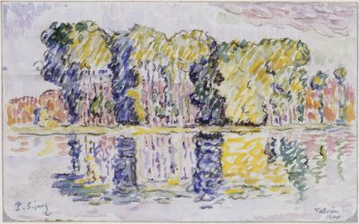 Trädgrupp vid vattnet av Paul Signac
