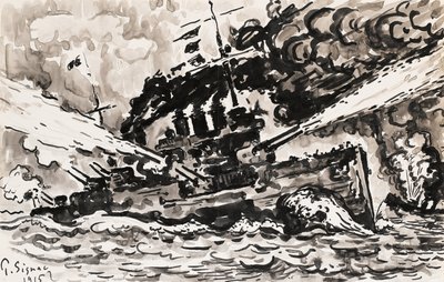 slagskeppskämpe av Paul Signac