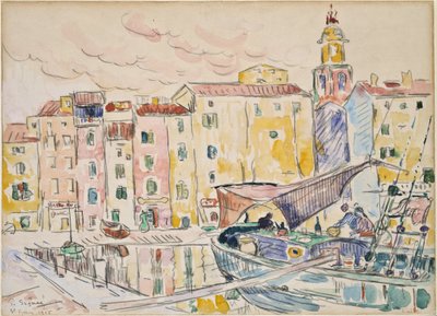 Från hamnen i Saint-Tropez av Paul Signac