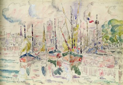 La Rochelle (akvarell på papper) av Paul Signac