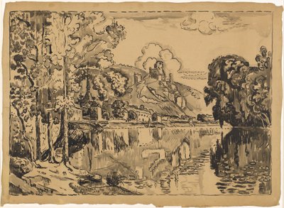 Les Andelys en sommarmorgon av Paul Signac