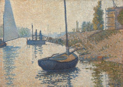 Ponton de la Félicité bei Asnières (Opus nr 143). 1886 av Paul Signac