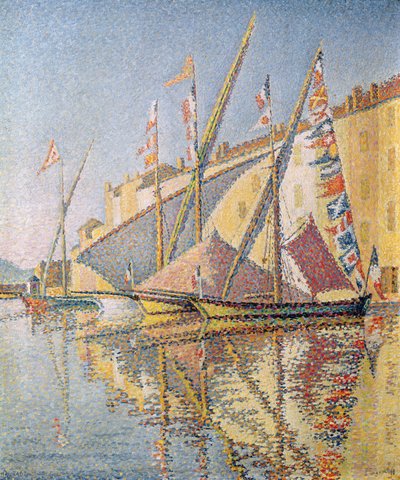 Segelbåtar i St. Tropez hamn, 1893 av Paul Signac