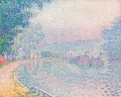 Samois, La Berge, morgon, 1901 av Paul Signac