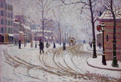 Snö - Boulevard de Clichy i Paris av Paul Signac