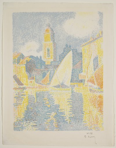 Hamnen i St Tropez av Paul Signac