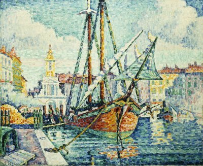 Hamnen i St Tropez; Le Port de St. Tropez, 1923 av Paul Signac