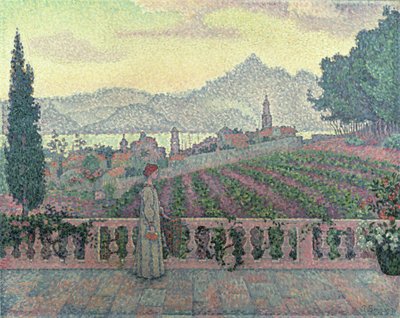 Kvinna på terrassen, 1898 av Paul Signac