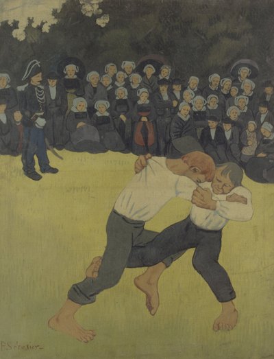 Breton brottning, 1890-1891 av Paul Sérusier