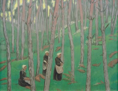 Svampsamlare i skogen av Paul Sérusier