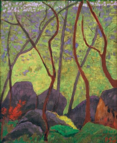 Stenar i skogen av Huelgoat av Paul Sérusier