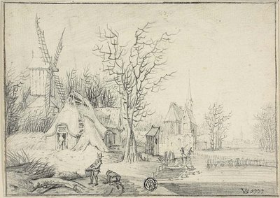 By med väderkvarn och kyrka av Paul Theodor van Brussel