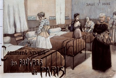 De fattiga i Paris, tidigt 1900-tal (teckning) av Paul Thiriat
