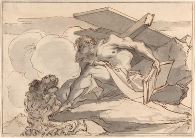 Saint Hieronymus i vildmarken av Paul Troger