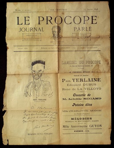 Journal du Procope, Parisiskt café av Paul Verlaine