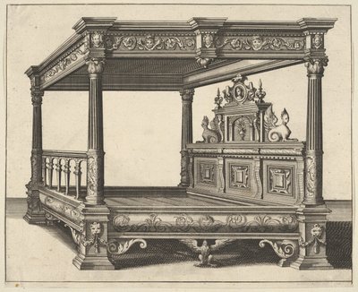 Himmelsäng från Verscheyden Schrynwerck ... [Flera snickerier ...], 1658. av Paul Vredeman de Vries