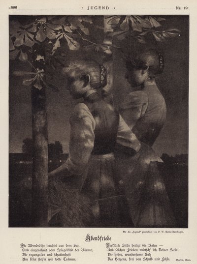 Evening Peace (litho) av Paul Wilhelm Keller-Reutlingen