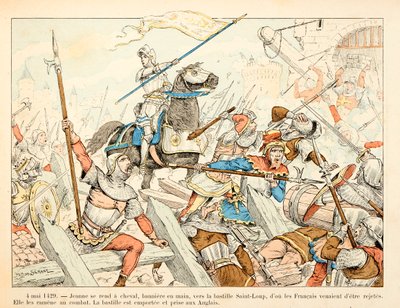 Illustration hämtad från boken "" Joan of Arc "" av Theodore Cahu och illustrerad av Paul De Semant (1855-1915): Den 4 maj av Paul de Semant