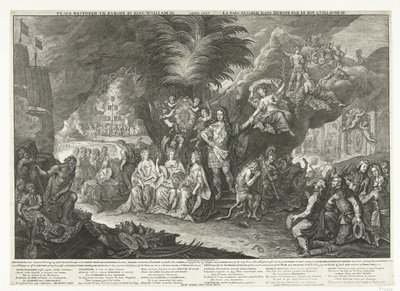Allegori om kung Vilhelm III som Bringer of Peace in Europe, 1697 Fred återställd i Europa av kung William III / Anno 1697 / La Paix retablie dans l