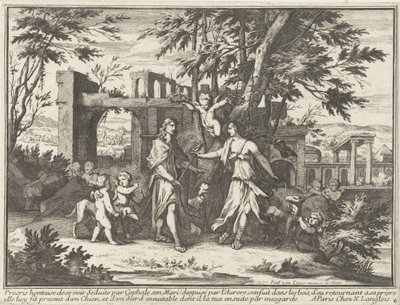 Procris och den förklädda Cephalus Mytologiska representationer i landskap (serietitel) av Paul van Somer (II)